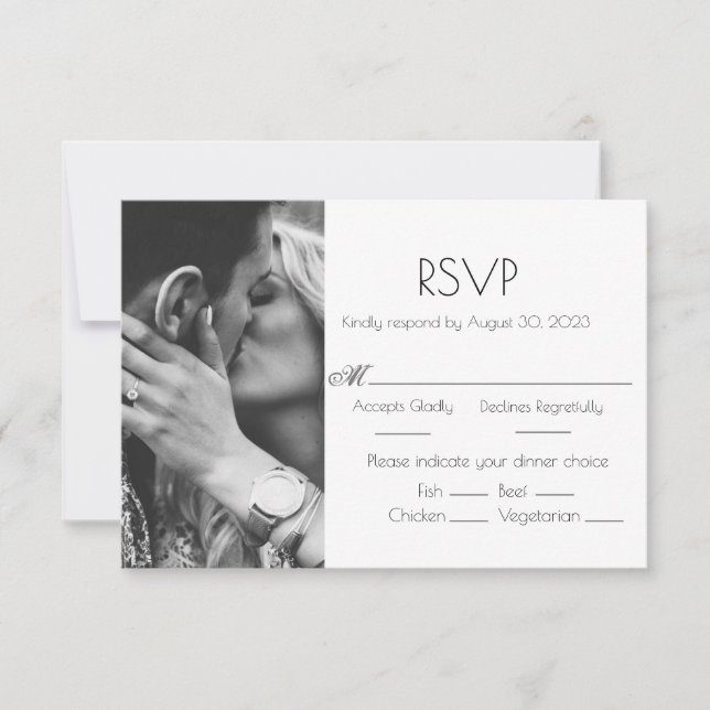 Photo Customized Wedding RSVP Card (Front)