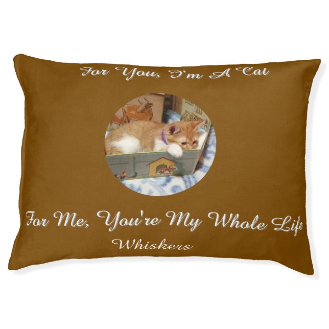 Photo Cute Cat Text Cat Pet Bed (Front)