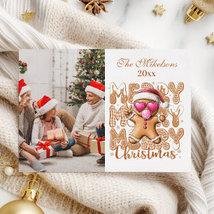 Photo Cute Gingerbread Christmas Holiday Card