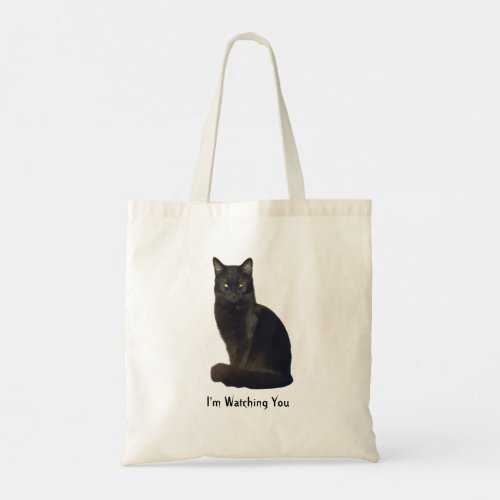 Photo Cutout Black Cat Staring Watching You Tote Bag