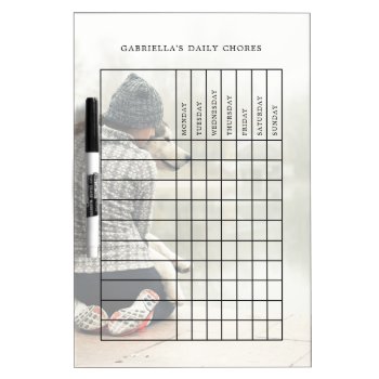 Photo Daily Chore Chart Dry Erase Board by PinkMoonDesigns at Zazzle