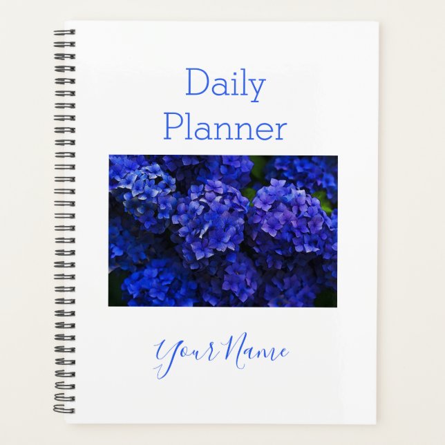 Photo Daily Planner Blue Hydrangea - HAMbWG (Front)