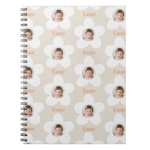  Photo daisy boho retro terracotta natural fun Notebook