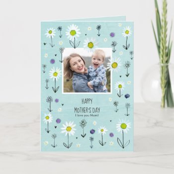 Photo | Daisy Pattern | Mother´s Day Card by CartitaDesign at Zazzle