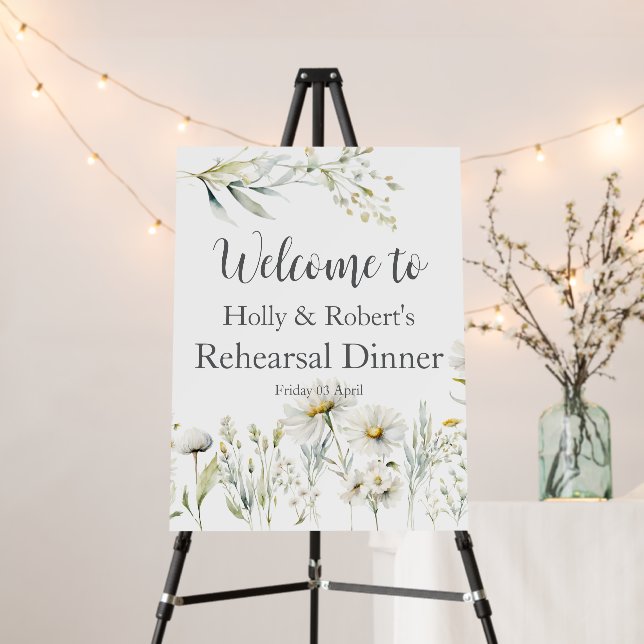  Photo Daisy Wildflower QR Code Rehearsal Foam Board (In Situ (Stand))