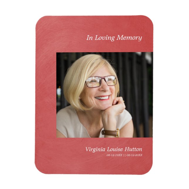 Photo Dear One Memory Light Red Faux Metal Effect Magnet (Vertical)