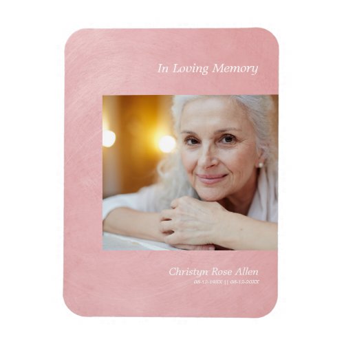 Photo Dear One Remember Pink Faux Metallic Effect Magnet