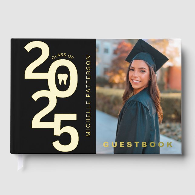 Photo Dental School Graduation Foil Guest Book (Front)