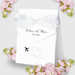 Photo Destination Boarding Pass Wedding Favor Boxes<br><div class="desc">Make your wedding favors unforgettable with personalized wedding favor boxes. These wedding favor boxes feature your couple photo, names, wedding date sure to to make the wedding shower and reception incredible. This minimalist black and white calligraphy boarding pass wedding box is perfect for a destination wedding or a beach wedding....</div>