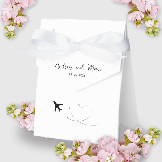 Photo Destination Boarding Pass Wedding Favor Boxes (Destination Boarding Pass Wedding Favor Box)