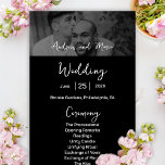 Photo Destination Boarding Pass Wedding Program<br><div class="desc">Provide your guests with a detailed plan of your destination wedding with stylish boarding pass wedding programs! Add your own photo to these wedding information cards, as well as your wedding date, names, etc. This minimalist black and white calligraphy boarding pass wedding program is perfect for a destination wedding or...</div>