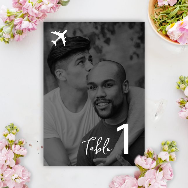 Photo Destination Boarding Pass Wedding Table Number (Table Number)