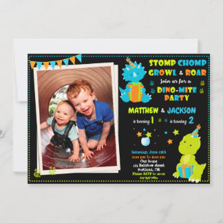 Photo Dinosaur birthday invitation Joint birthday