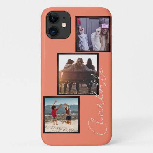  Photo Display 3 photos Personalize   iPhone 11 Case