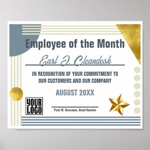 Photo display employee of the month or download poster