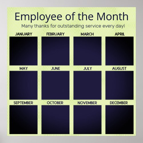 Photo display employee of the month recognition poster