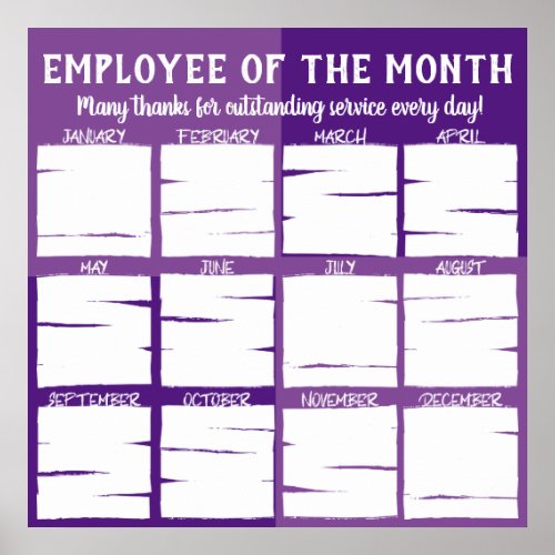 Photo display employee of the month recognition poster