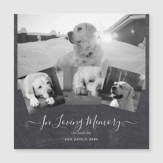 PHOTO Dog Memorial Gift- Pet Loss Keepsake Collage (Front)
