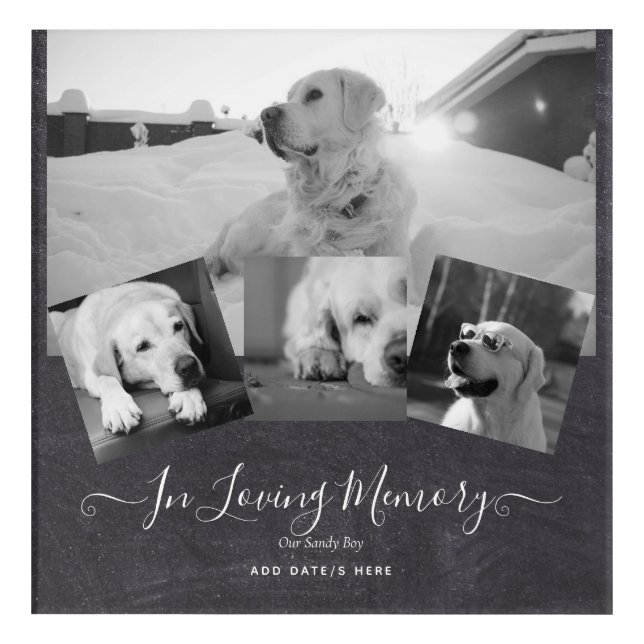 PHOTO Dog Memorial Gift- Pet Loss Keepsake Collage Acrylic Print (Front)