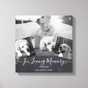PHOTO Dog Memorial Gift- Pet Loss Keepsake Collage Canvas Print