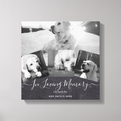 PHOTO Dog Memorial Gift_ Pet Loss Keepsake Collage Canvas Print