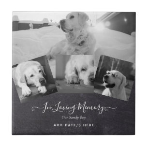 PHOTO Dog Memorial Gift- Pet Loss Keepsake Collage Ceramic Tile