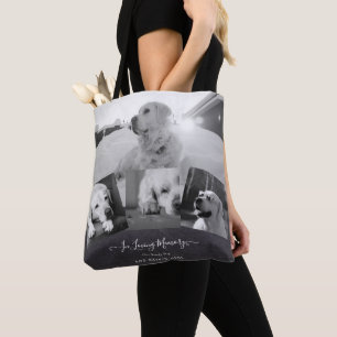 PHOTO Dog Memorial Gift- Pet Loss Keepsake Collage Tote Bag