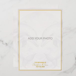 Photo Dolphin Real Foil Wedding Invitation