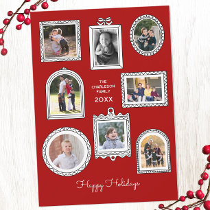 Photo Doodle Frame Modern Fun Picture Wall Holiday Card