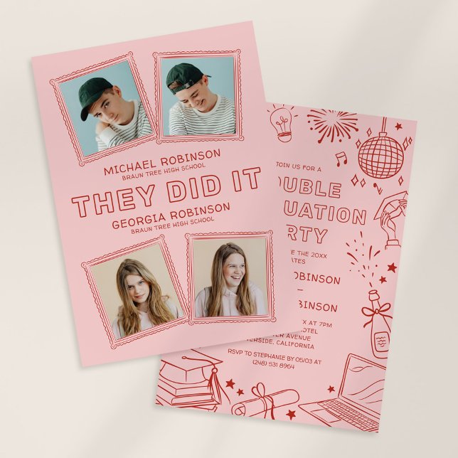 Photo Doodle Joint Graduation Invite Announcement (Creator Uploaded)