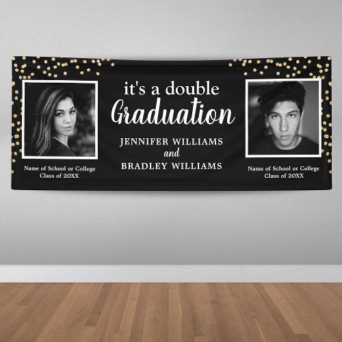 Photo Double Graduation Party Banner