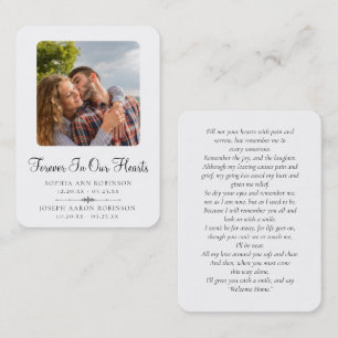 Photo Double Joint Memorial Funeral Prayer Card
