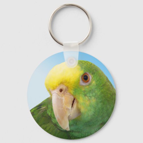 Photo Double Yellow Headed Amazon Parrot Keychain