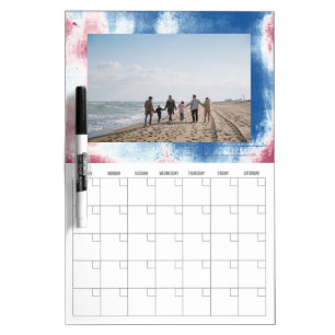Photo Dry Erase Calendar Patriotic Tie Dye Frame Board
