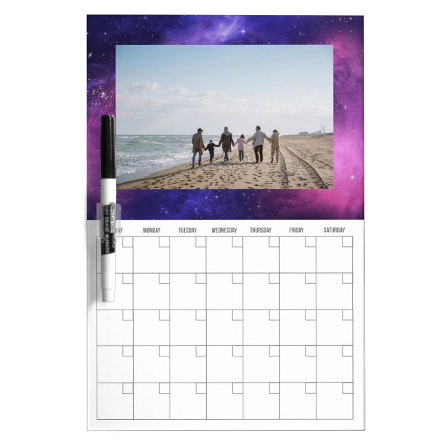 Photo Dry Erase Calendar with Outer Space Frame Board (Front)