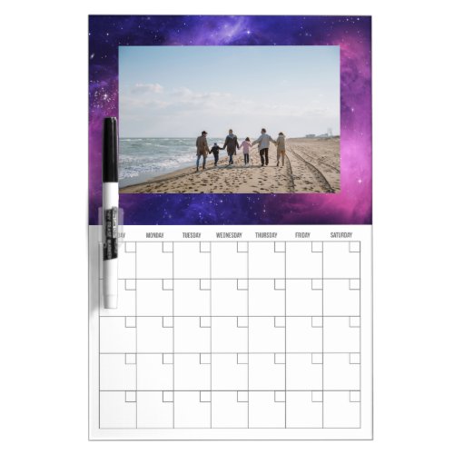 Photo Dry Erase Calendar with Outer Space Frame Dry Erase Board