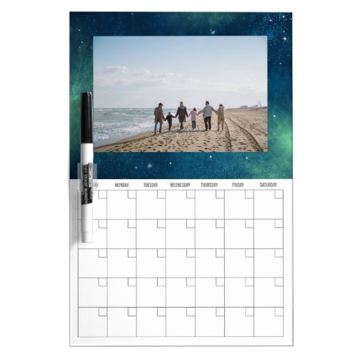 Photo Dry Erase Calendar with Outer Space Frame Dry Erase Board