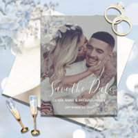 Photo Dusty Blue Floral Wedding Save the Date