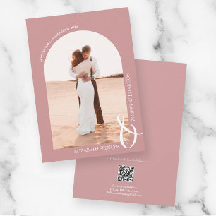 Photo Dusty Rose QR Code Wedding Save The Date