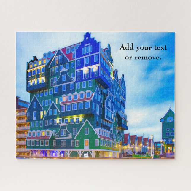 Photo: Dutch canal houses Amsterdam, Netherlands, Jigsaw Puzzle (Horizontal)