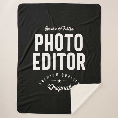 Photo Editor Job Title Gift Sherpa Blanket