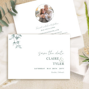 Photo, Elegant and Minimal Green Wedding Save The Date