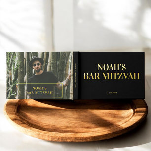 Photo Elegant Bar Mitzvah Foil Guest Book