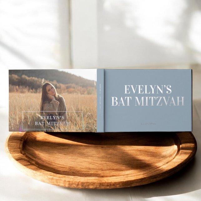 Photo Elegant Bat Mitzvah Foil Guest Book (Creator Uploaded)