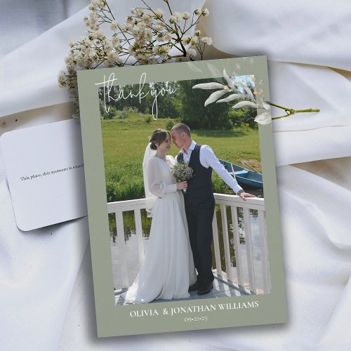 Photo Elegant Botanical Wedding ThankYou Card