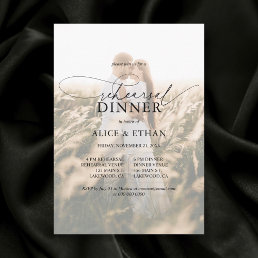 Photo Elegant Calligraphy Rehearsal Dinner Invitation