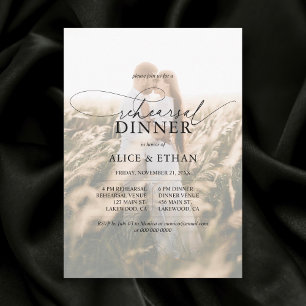Photo Elegant Calligraphy Rehearsal Dinner Invitation