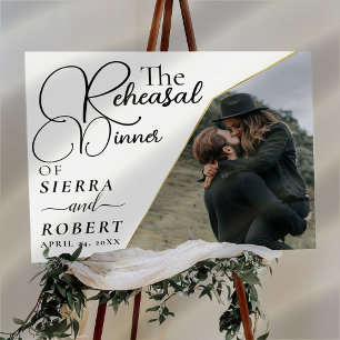 Photo Elegant Chic Rehearsal Dinner Welcome Sign