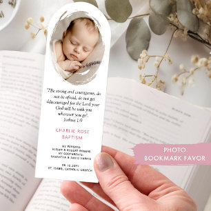 Photo Elegant Custom Girl Baptism Keepsake /Favor Bookmarks