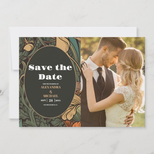 Photo Elegant Floral Art Nouveau Wedding Save The Date